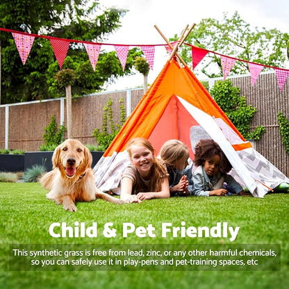 Artificial Grass Rug Outdoor Indoor 5FTX10FT Fake Grass Carpet Green Synthetic Grass Pet Turf Realistic Faux Grass Rug with Drain Holes for Garden Lawn Landscape Balcony Home Decor Patio