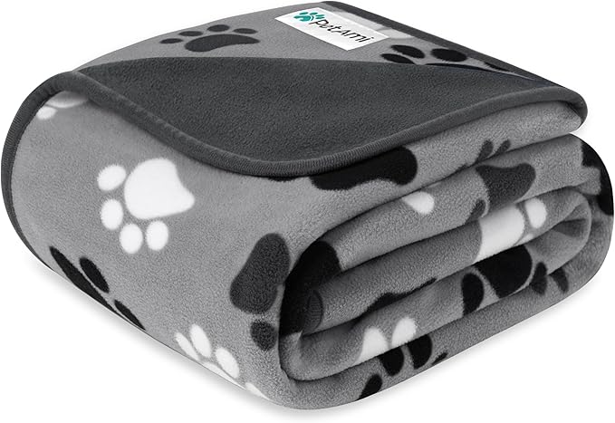 PetAmi Waterproof Dog Blanket for Medium Large Pets Dogs Cats, Pet Couch Cover Protector for Furniture, Reversible Washable Soft Fleece Cat Blanket for Bed Couch Sofa, 40x60 (Taupe/Beige)