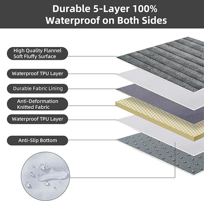 Dog Bed Extra Large Sized Dogs, Orthopedic XL Dog Beds with Removable Washable Cover, Waterproof Indestructible Big Dogs Bed with Anti-Slip Bottom, Egg Crate Memory Foam Pad, 41"x27"x3.5", Grey