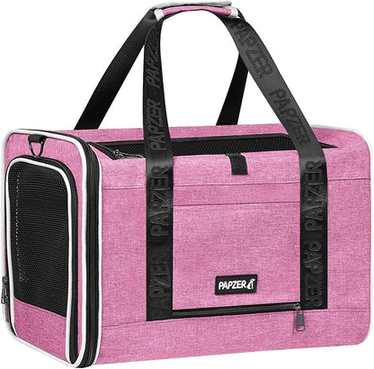 Top Loading Medium Cat Carrier with Privacy Protection for Nervous Pet, Soft-Sided Small Puppy Travel Crate Vet Visit, Kitty Cage Kennel Bag Suitcase Luggage Sleeve, 18x11x11 Inch Pink
