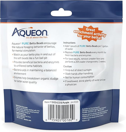 Aqueon Pure Betta Beads, Purple