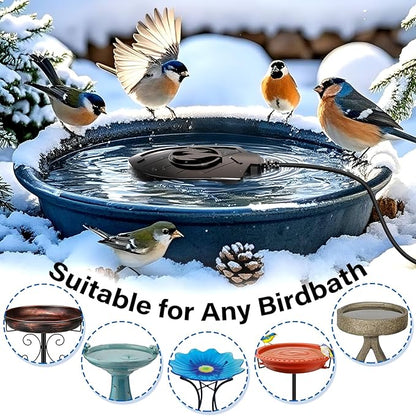 100W Bird Bath Heater, Birdbath Heaters for Outdoor Bird Bath Water Heater in Winter Submersible Thermostat Control, Heated Bird Bath Deicer for Outside Bird Chicken Poultry Livestock (Black)