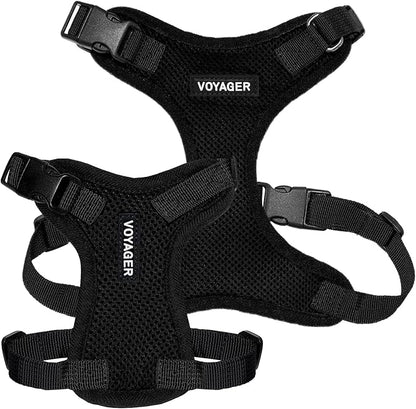 Voyager Step-in Pet Harness - All Weather Mesh, Adjustable Step in Harness for Cats and Dogs by Best Pet Supplies - Black, XS