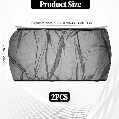 2PCS Bird Cage Cover, Bird Cage Seed Catcher, Birdcage Cover Skirt, Airy Nylon Guard Net for Parrot Parakeet Macaw Round Square Cages (Black, 110-220 cm/43.31-86.61 in)