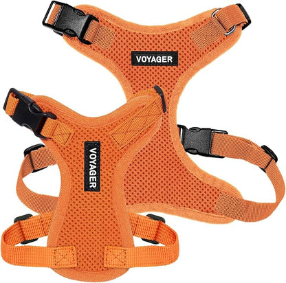 Voyager Step-in Pet Harness - All Weather Mesh, Adjustable Step in Harness for Cats and Dogs by Best Pet Supplies - Orange, M