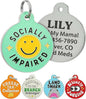 Bad Tags Personalized Dog and Cat ID Tags in 25+ Designs and 2 Sizes - 5 Lines of Custom Engraved Text - Funny Cute Personalized Pet Tags (Socially Impaired, Large (1.25 inch))