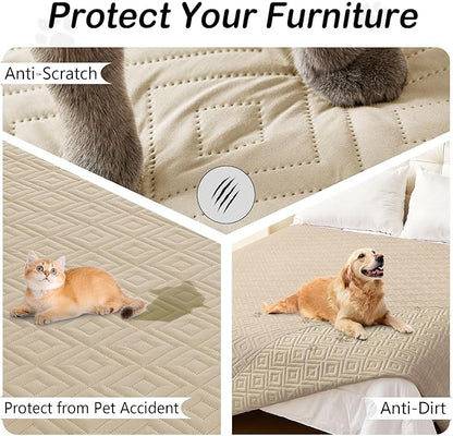 hyha Waterproof Dog Blanket, Soft Dog Bed Cover Pet Blankets, Waterproof Sofa Couch Cover for Dogs Washable, Reversible Pet Couch Covers for Sofa Furniture (30x70 Inch, Taupe/Taupe)