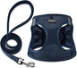 Dog Harness with Leash Set, No Pull Adjustable Reflective Step-in Puppy Pet Vest Harnesses for Small Medium Large Dogs and Cats,Navy Blue M