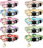 10 Pack Breakaway Cat Collars with Bells Flower Pendants Adjustable Floral Cat Collars Safety Kitten Collar with Bell for Girl Boy Cats