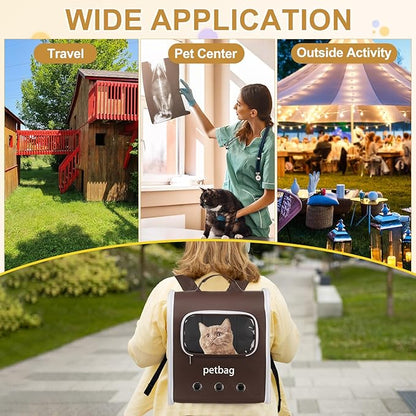 Pet Backpack Carrier, Portable and Ventilated, Oxford Cloth, Dogs Cats and Small Animals Travel Bag 14.17", (White, 1 Pcs), Intended for Hiking/Camping/Traveling