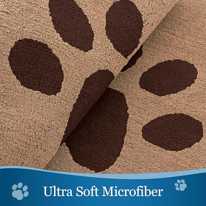 Buganda Dog Door Mat for Muddy Paws, Absorbent Dirt Trapper Washable Indoor Doormats, Non Slip Low-Profile Mud Mat for Dogs, Front Entrance Doormat for Inside Floor (59x35 Inches, Beige)