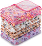 Tatuo 4 Pcs Dog Blanket for Pet Cat Blankets Indoor Puppy Teething Stuff Toys Paw Print Fleece Soft Blanket Sleep Mat for Guinea Pig Cage(White, Coffee, Pink, Purple,XX-Large(40 x 63 Inch),Square)