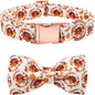 Dog Collar - Thanksgiving Turkey Bowtie Gift, Soft Bow Adjustable Metal Buckle for Small Dogs