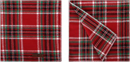 Lionet Paws Christmas Dog Bandana Washable Cotton Handkerchief Scarf Triangle Red Plaid Dog Bandanas for Small Medium Dogs Girl Boy