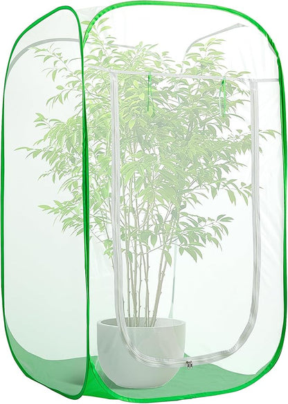 59" x 35" x 35" Pop Up Garden Mesh Plant Cover, Plant Protectors Mesh Plant Enclosure, Garden Net Cage Pest Protection Guard Tent with Storage Bag for Protect Plant Vegetable Fruit from Birds Insects
