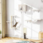Wall Mounted Cat Furniture, 5 Pcs Cat Wall Shelves with House, Bridge, Steps, Scratching Post, Shelves, Indoor Safe & Stable Furniture for Kittens Play,Beige