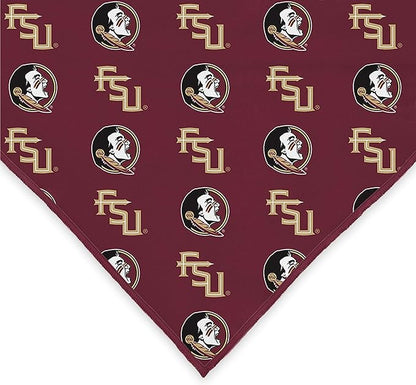 Florida State Seminoles Officially Licensed Bandana for Dogs and Cats | Fits Pets Great Gift Idea | Easy-to-Tie (Large, 28")