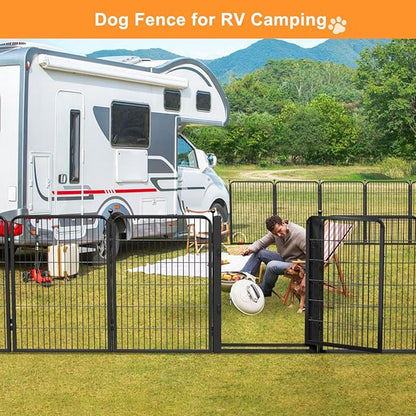 Dog Fence Outdoor Pens Outside,Portable Dog Play Pen 40" H 16 Panels Pet Playpen Exercise Pens for Puppys Small Medium Large Dogs RV Camping Yard Garden Indoor Low Threshold Wide Gate