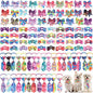 Reginary 100 Pieces Dog Bow Tie Collar Set Include 40 Dog Neckties, and 30 Puppy Bowties, 30 Collar Flowers, Adjustable Pet Ties Grooming for Small Medium Cats Pets Supply(Tie-dye)
