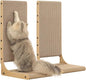 Zakkart 2-Pack Cat Scratching Board, 25.6'' Tall Cardboard L Shape Vertical Cat Scratchers for Indoor Cats, Cat Scratching Post for Wall and Couch, Large