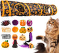 Interactive Cat Play Tunnels - Halloween Peekaboo Cat Cave with Toys, Cats Engaging Activity Center | Interactive Toy & Activity Center for Indoor Cats, Kittens, Small Animals, Playing & Stimulation