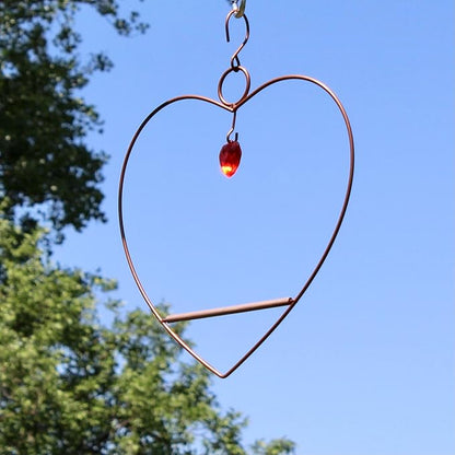 Songbird Essentials Hummingbird Swing - Tweet Heart Birdie Swing - Copper Color Hummingbird Perch