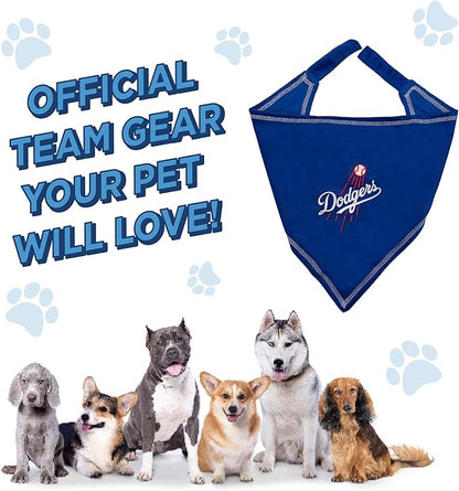 Pets First MLB Los Angeles Dodgers TIE Bandana, Large/X-Large. Dog Bandana Scarf Bib for Pet Cat Dog. The Ultimate Game-Day, Party Bandanna, Birthday Event