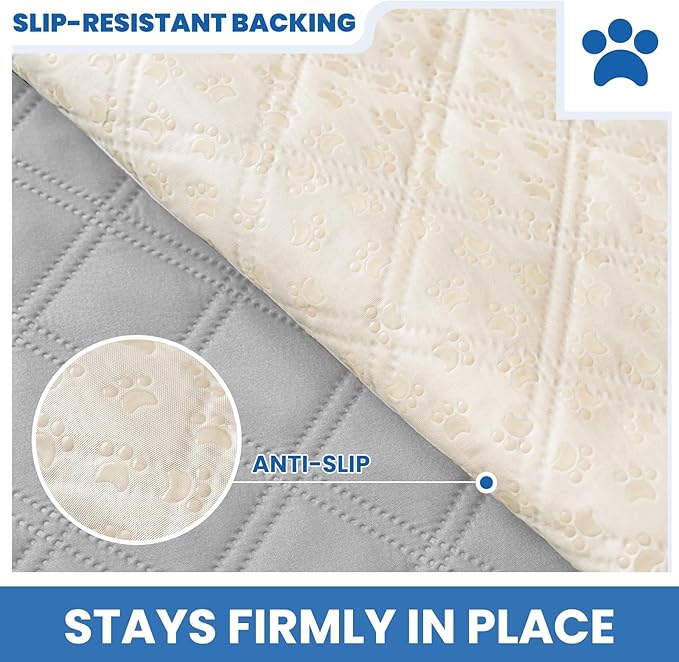 Waterproof Couch Covers for Pets, Waterproof Dog Bed Cover, Anti-Slip Soft Dog Blankets, Couch Cover for Dogs Washable, Pet Blanket for Puppy Large Dogs Cat (68x82 Inch, Light Grey)