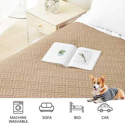 hyha Waterproof Dog Blanket, Soft Dog Bed Cover Pet Blankets, Waterproof Sofa Couch Cover for Dogs Washable, Reversible Pet Couch Covers for Sofa Furniture (52x82 Inch, Camel/Camel)