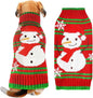 Dog Christmas Sweater Cute Snowman Puppy Cat Costume Boy Girls Xmas Holiday Pet Clothes New Year Outfits Gifts for Small Medium Large Dogs (XL, Red Green Stripe Snowman)