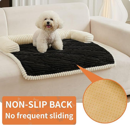 HAOMAIJIA Dog Couch Bed for Large Dogs, Non Slip Pet Couch Covers for Sofa Thick Soft Washable Dog Couch Cover Protector All Seasons Universal Dogs and Cats Bed Mat (Black, X-Large)