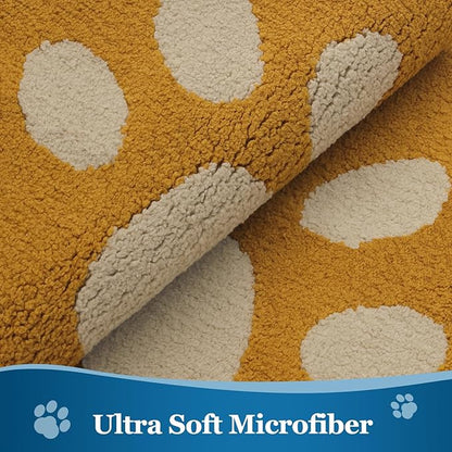 Buganda Dog Door Mat for Muddy Paws, Absorbent Dirt Trapper Washable Indoor Doormats, Non Slip Low-Profile Mud Mat for Dogs, Front Entrance Doormat for Inside Floor (30x20 Inches, Yellow)