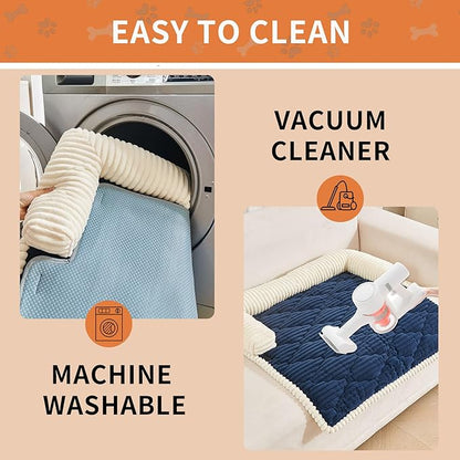 HAOMAIJIA Dog Couch Bed for Large Dogs, Non Slip Pet Couch Covers for Sofa Thick Soft Washable Dog Couch Cover Protector All Seasons Universal Dogs and Cats Bed Mat (Navy Blue, X-Large)