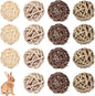 Skylety 15 Pieces Small Animal Chew Balls Rabbits Bunny Treat Chew Toys Guinea Pigs Chinchilla Balls Rolling Activity Play Grass Toys for Pet Teeth Grinding Gnawing Biting (Classic Style,2.76")