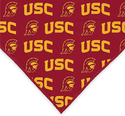USC Trojans Officially Licensed Bandana for Dogs and Cats | Fits Pets Great Gift Idea | Easy-to-Tie (Large, 28")
