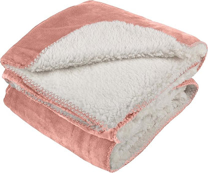 PETMAKER Dog Blanket - 80x100in Reversible Sherpa Blanket - Throw Blankets for Bed, Couch, Crate, or Car - Machine Washable Puppy Essentials (Pink)