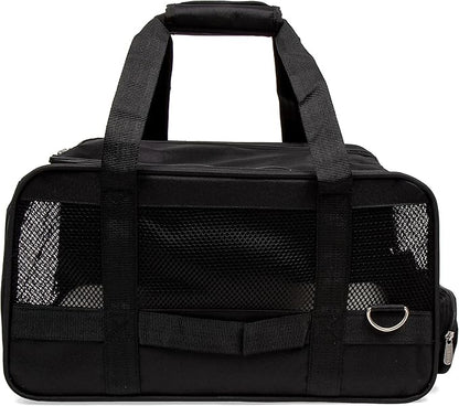 Sherpa Expandable Travel Pet Carrier, Airline Approved & Guaranteed On Board - Black, Medium