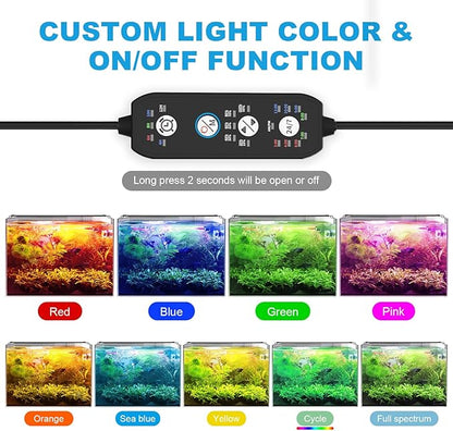 SEAOURA Led Aquarium Light for 24 Inch to 30 Inch Fish Tank, 24/7 Cycle and DIY Mode, Full Spectrum, 7 Colors, Auto On/Off, Adjustable Timer/Brightness, Fish Tank Lights with Extendable Bracket