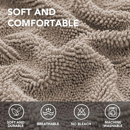 H.VERSAILTEX Non Slip Pet Couch Cover Chenille Dog Bed Protector Thick Soft Sofa Slipcover Pet Friendly Washable Couch Cushion Covers for Pets (40" x 50", Taupe)