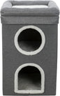Trixie Saul Cat Condo | 2-Story Condo Tower | Scratching Surface | Foldable for Easy Storage | Gray
