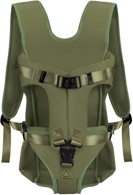 Dog Carrier Backpacks, Adjustable Dog Backpack Carrier, Legs Out Easy-fit Dog Chest Carrier for Medium Small Dogs, Hands Free Dog Front Carrier for Hiking, Cycling（Green S）