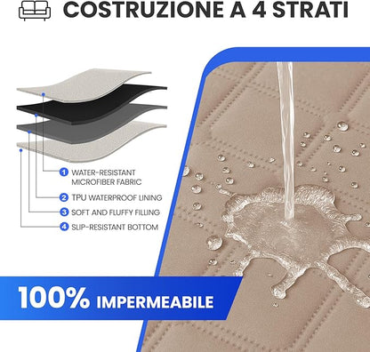 Waterproof Dog Bed Cover, Non-Slip Dog Blanket for Couch, Couch Covers for Dogs Washable, Pet Blanket for Furniture, Pet Bed Mat for Sofa, Car, Pet Supplies (68x82 Inch, Khaki)