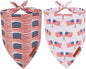 ADOGGYGO American Flag Dog Bandana 2 Pack, Reversible White Red USA Flag Pet Scarf Bib, Adjustable Fit 4th of July Bandanas for Small Dogs Pets (Small)