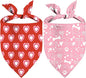 Valentine's Day Dog Bandana, 2 Pack Adjustable Holiday Party Birthday Pets Valentine Day Bandana Mother's Day Triangle Bibs Cat Scarf Set