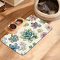 Dog Bowl Mat,Cactus Pet Feeding Mat for Floors Waterproof,Succulents Absorbent Dogs Placemat for Food and Water Quick Dry Pet Cat Feeding Mats with Non Slip Bottom 12" x 20"