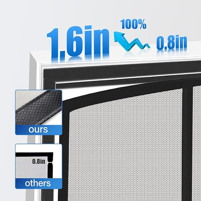 Magnetic Screen Door Upgraded PET Mesh Stronger Than Fiberglass and Polyester,Hands Free,Keeps Bugs Out,Pet & Kid Friendly,Suitable for Sliding Door,Large Patio Door and French Door-72''x96''