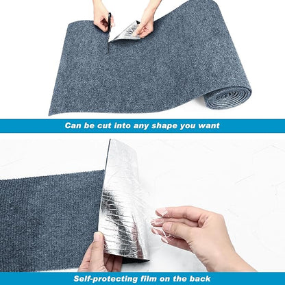 Cat Scratching Mat, 118" x 15.8" Self-Adhesive Trimmable Cat Scratching Carpet Mat with 20 Screws, DIY Cat Scratchers Furniture Protector for Indoor Cats, Couch, Wall and Cat Tree Shelves