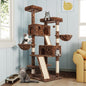 MUTICOR 66 Inches Multi-Level Large Cat Tree Tower for Indoor Big Feline/Cozy Plush Perches/Condo/Sisal Scratching Posts/Hammock and Baskets/Activity Center Play House/Wide Base/Leopard Print
