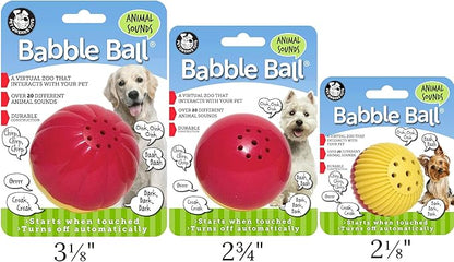 Pet Qwerks Animal Sounds Babble Ball - Chew Dog Toy - Small