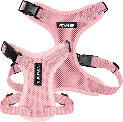 Voyager Step-in Pet Harness - All Weather Mesh, Adjustable Step in Harness for Cats and Dogs by Best Pet Supplies - Pink, S